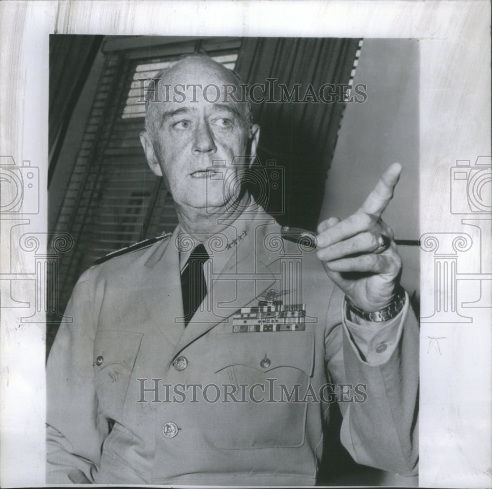 1954 Press Photo Adm Felix Stump United States Navy- RSA14513 - Historic Images