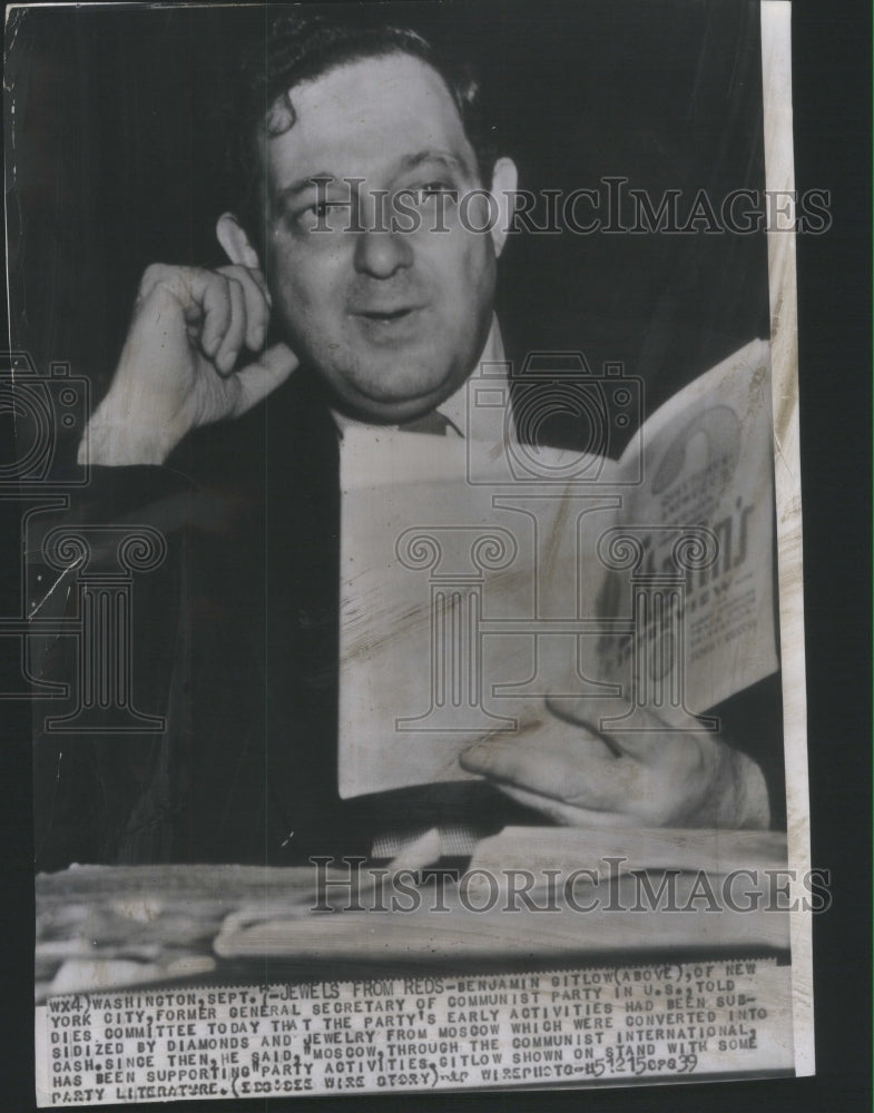 1939 Benjamin Gitlow General Secretary Comm-Historic Images