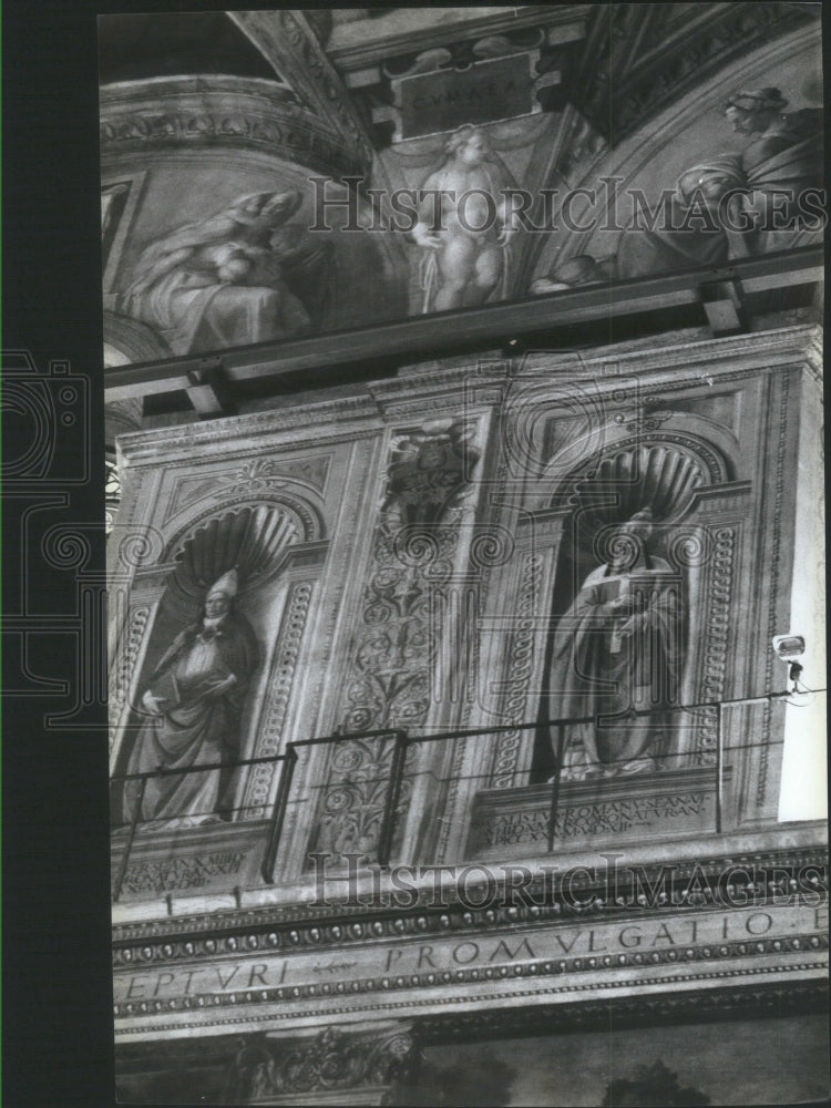 Press Photo Sistine Chapel Vatican restoration work- RSA15235 - Historic Images