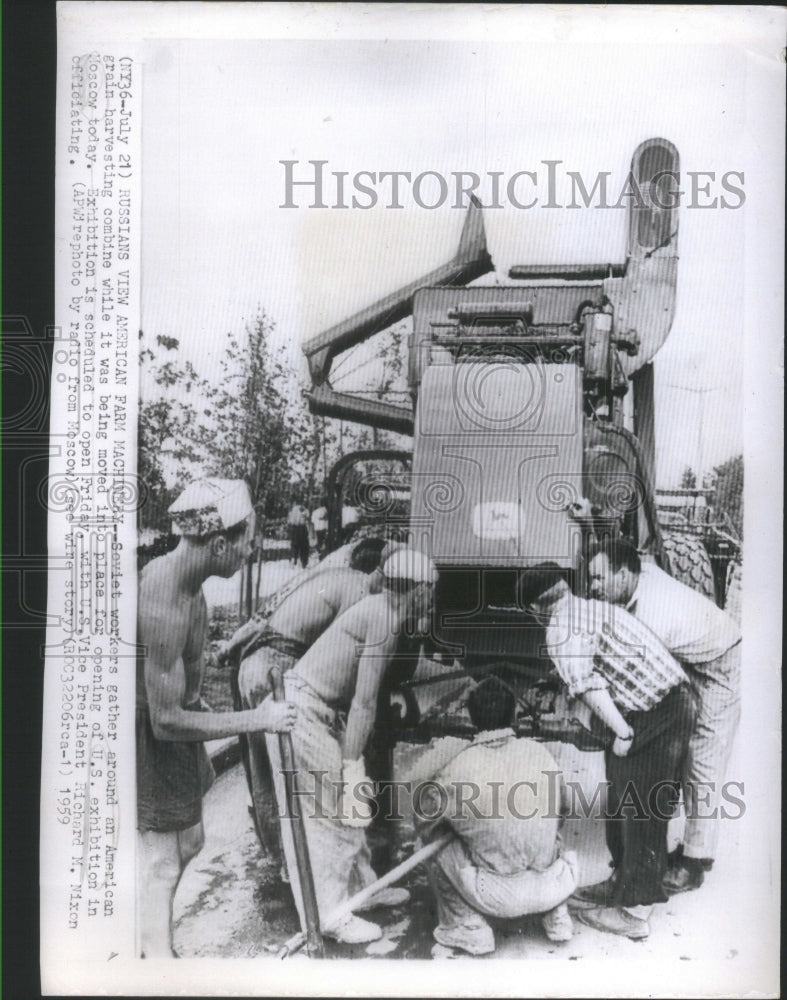 1959 Soviet America Grain harvest Moscow - Historic Images