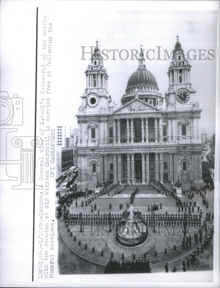1965 Press Photo St Paul Cathedral coffin Sir Winston C- RSA15575 - Historic Images