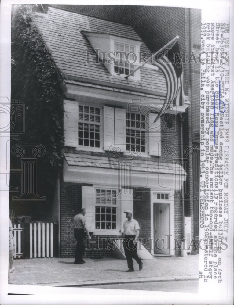 1961 Betsy Ross House First American Flag P - Historic Images