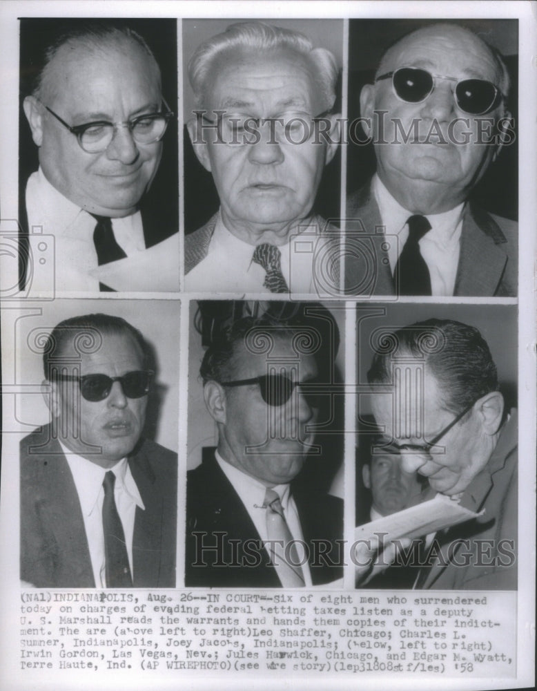 1958 Betting Taxes Indictment Indianapolis - Historic Images