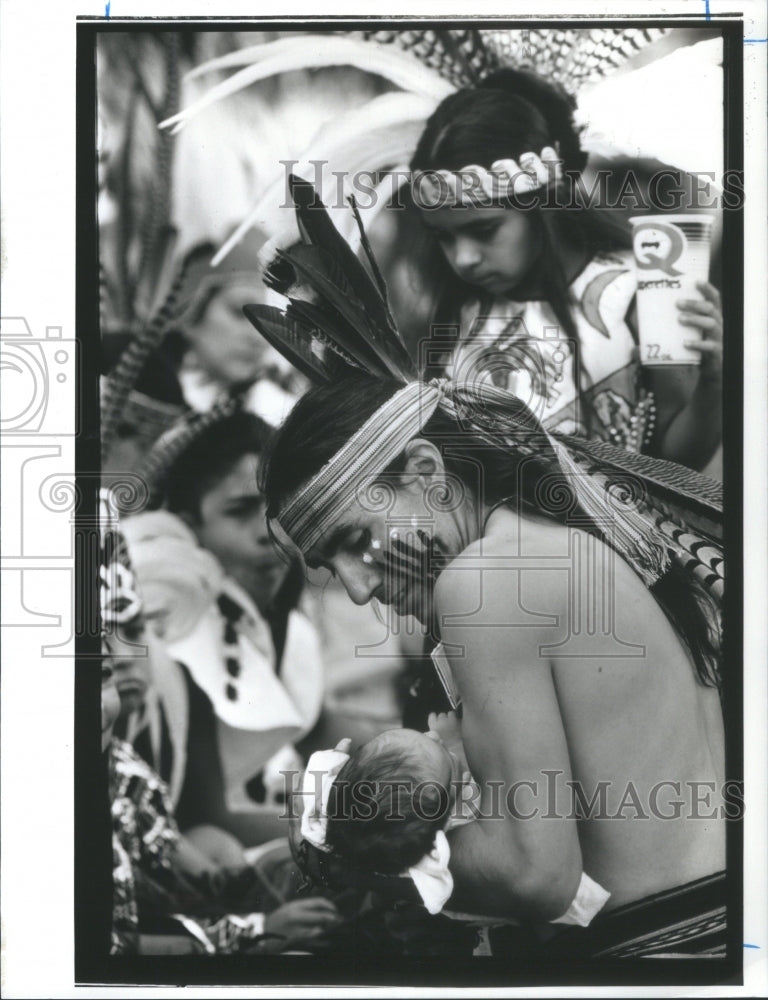 1992 Indians Denver Enrique Maestas Baby Wi - Historic Images