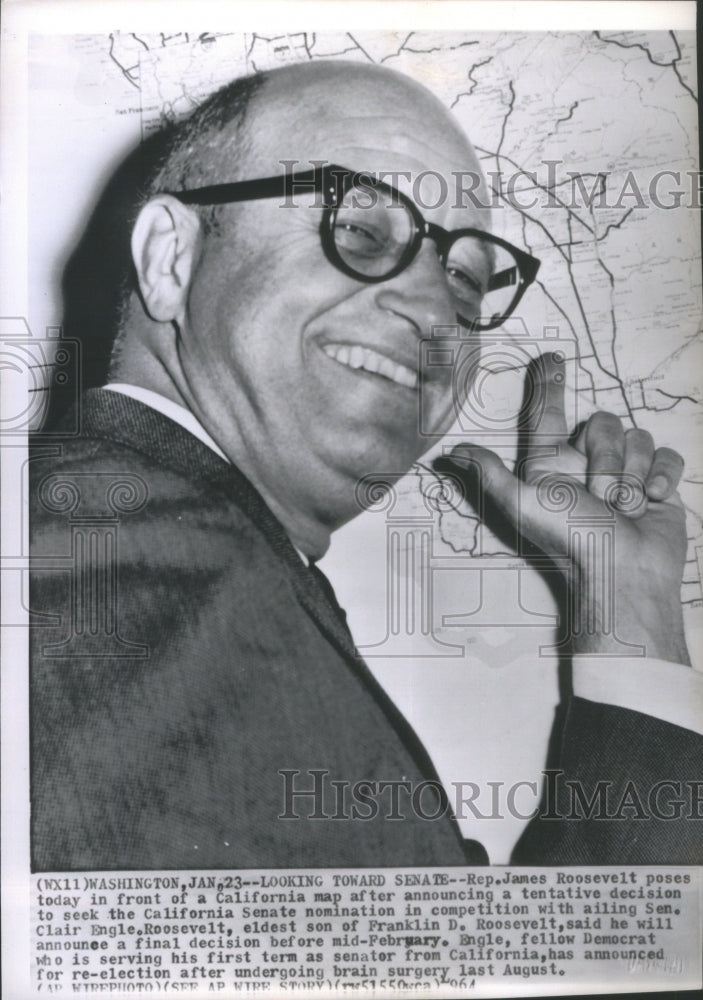 1964 Press Photo California Nomination Roosevelt James- RSA17307 - Historic Images