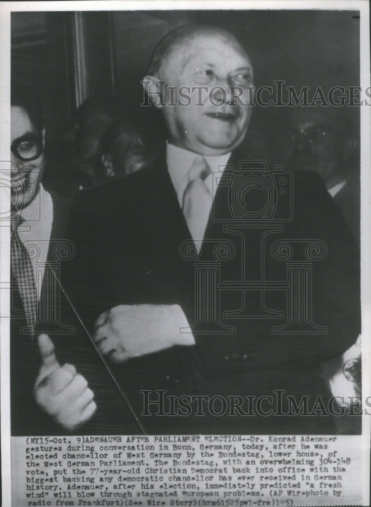 1953 Press Photo West Germany Chancellor Konrad Adenaue- RSA17417 - Historic Images