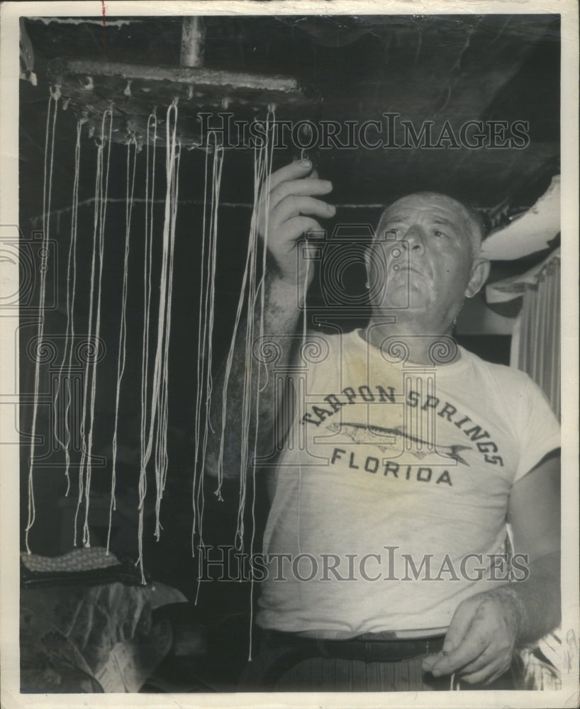 1951 Press Photo Mr. Matthews Making Pure Wax Religious- RSA17455 - Historic Images