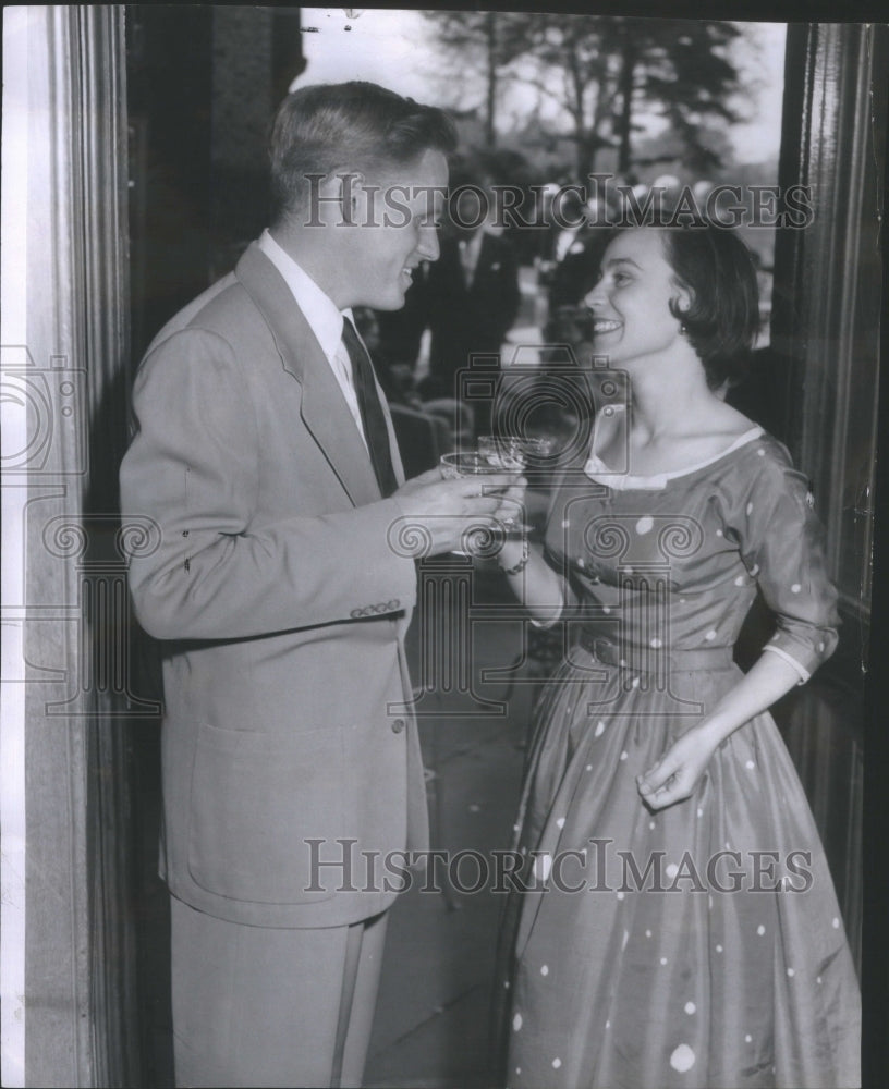 1956 Ernest Kanzler Jr And Fiance Kathleen - Historic Images