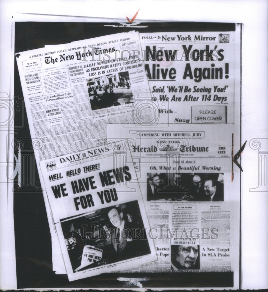 1963 Pages four New York newspapers day str - Historic Images