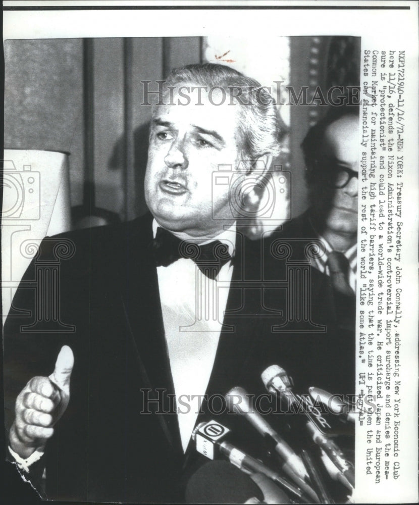 1971 Press Photo Treasury Secretary John Connally New Y- RSA18233 - Historic Images