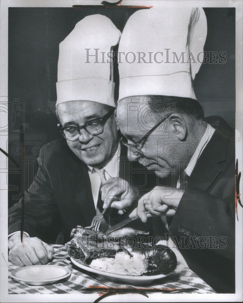 1965 Ed Connor And George Roumell With Food - Historic Images