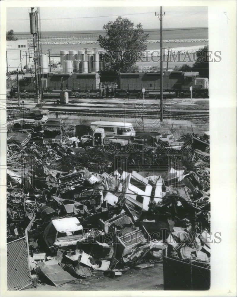 1983 Press Photo Waukegan downtown area lakefront indus - Historic Images