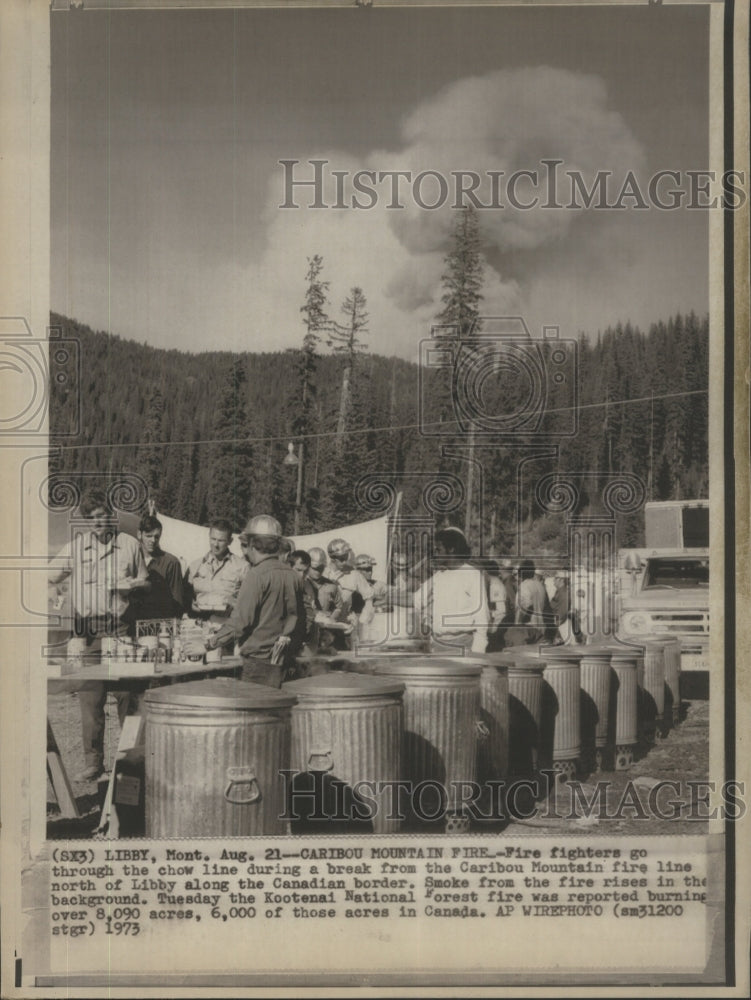 1973 Press Photo Caribou Mountain fire fighter Chow lin- RSA18985 - Historic Images