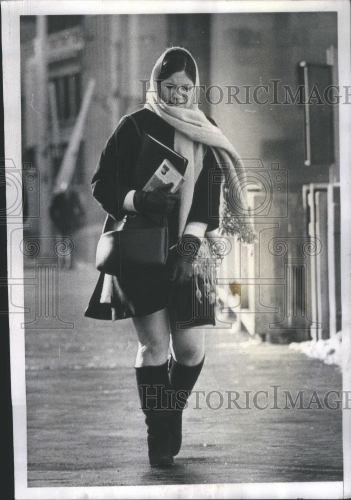 1969 Woman Braves Freezing Temperatures Whi - Historic Images