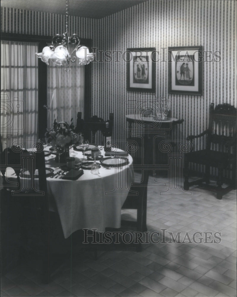 1983 High quality tile floor dining room st - Historic Images