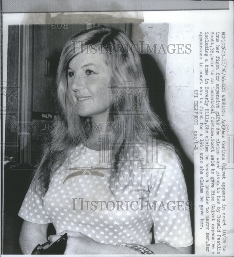 1966 Actress Corinne calvet Court Giff Dona - Historic Images