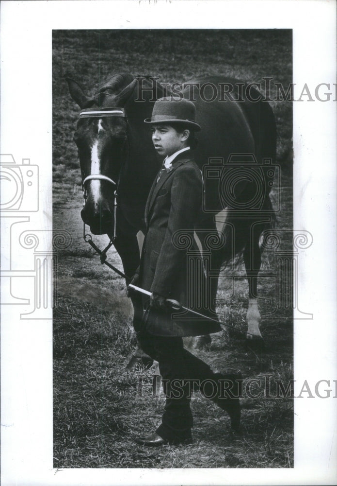 1982, Karen Krieger Milford horse English Sa- RSA19859 - Historic Images