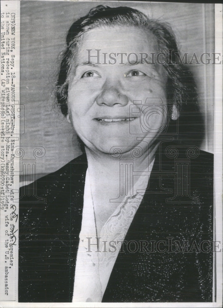 1959 Press Photo Mrs. Nina Khrushchev- RSA19977 - Historic Images