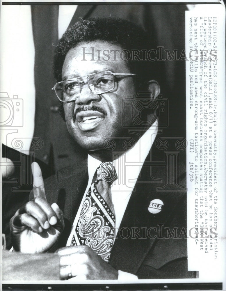 1973 Press Photo Dr. Ralph Abernathy - Historic Images