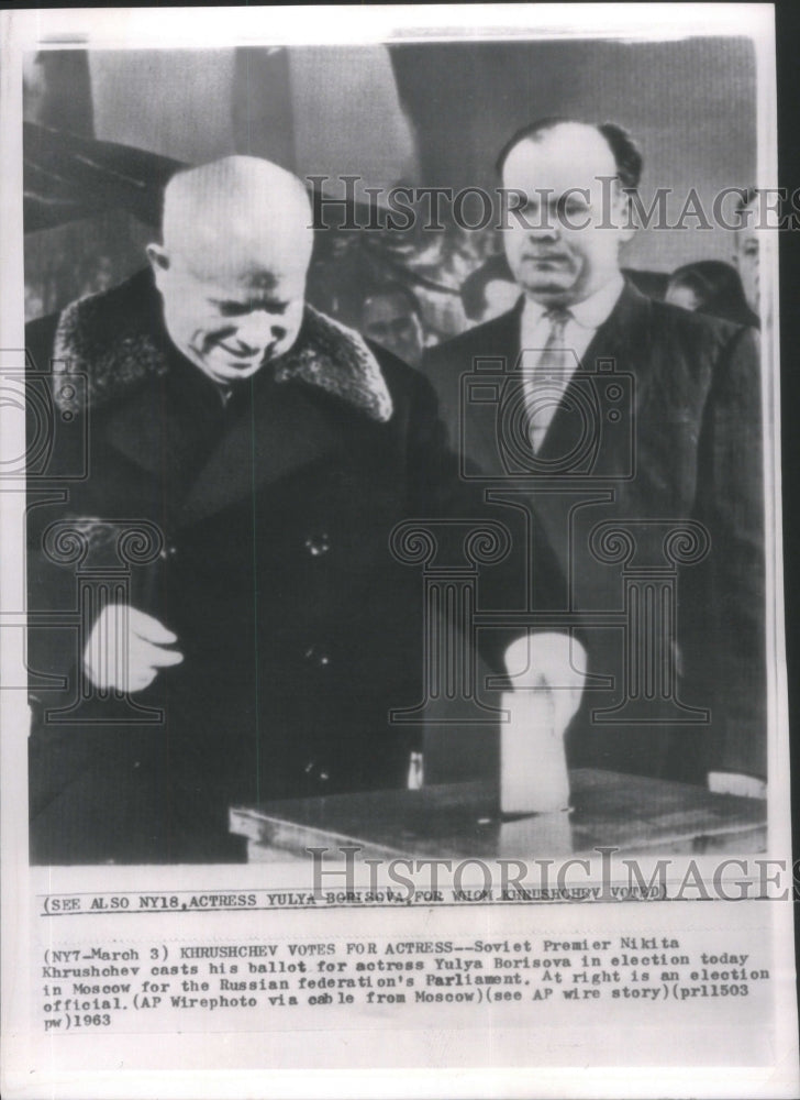 1963 Soviet Premier Nikita Khrushchev Ballo - Historic Images