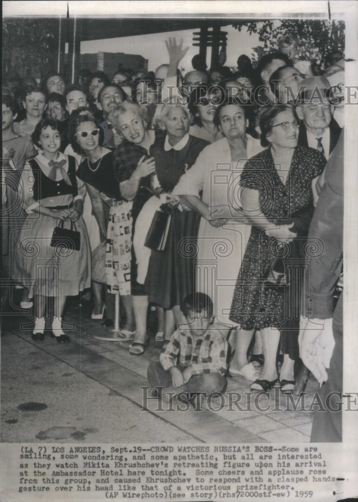 1959 Press Photo Hotel Ambassador Nikita Khrushchev apa- RSA20167 - Historic Images