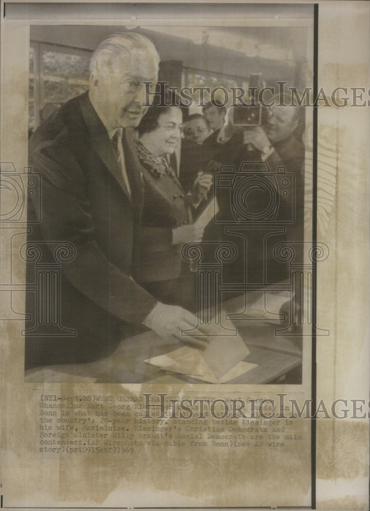 1969 West German Chancellor Kurt Georg Kies - Historic Images