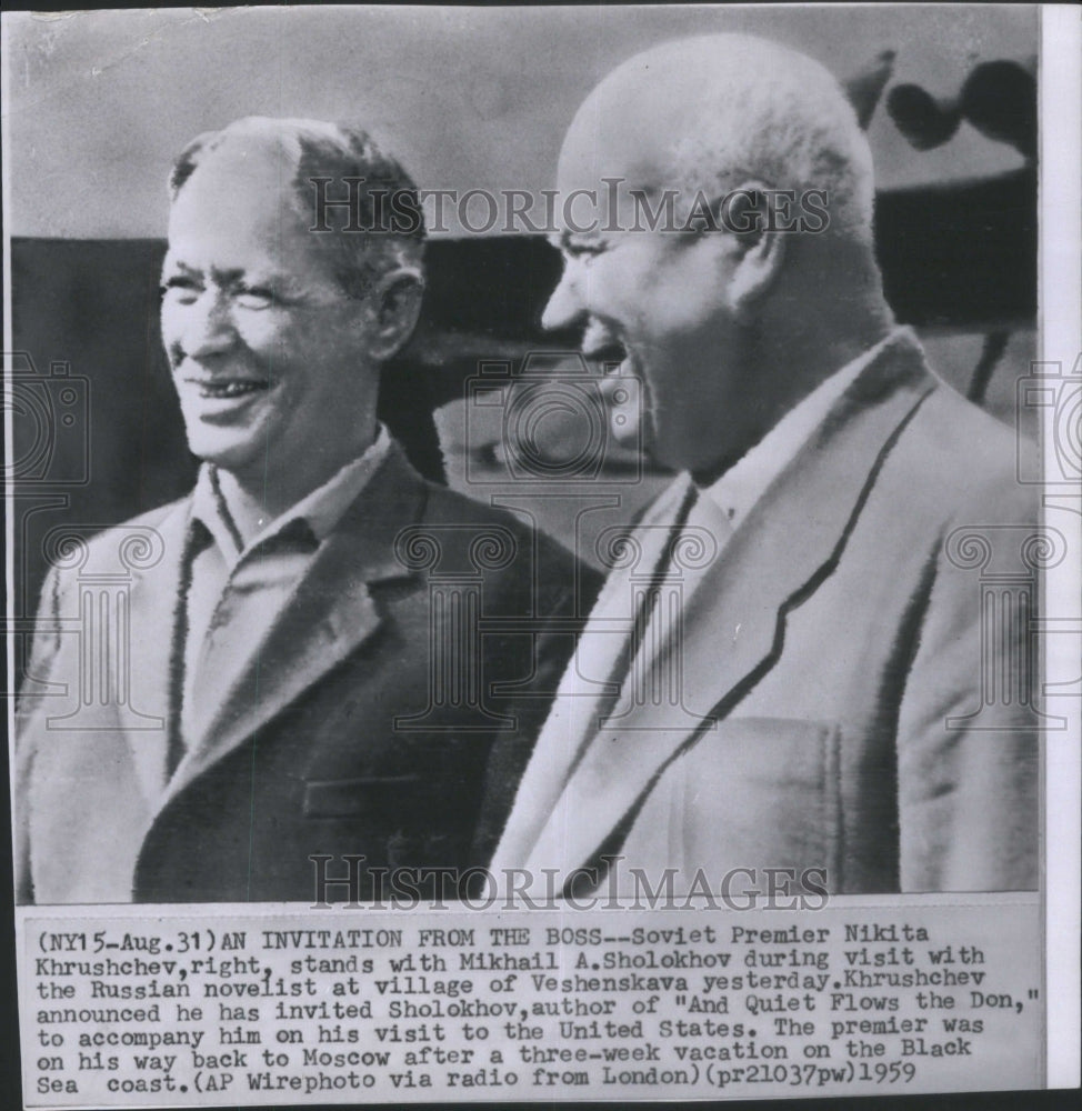 1959 Soviet Premier Nikita Khrushchev Meets - Historic Images