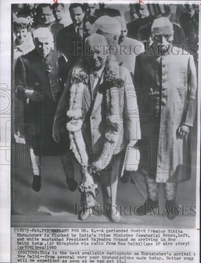 1960 Press Photo Soviet Premier Nikita Khrushchev India- RSA20283 - Historic Images