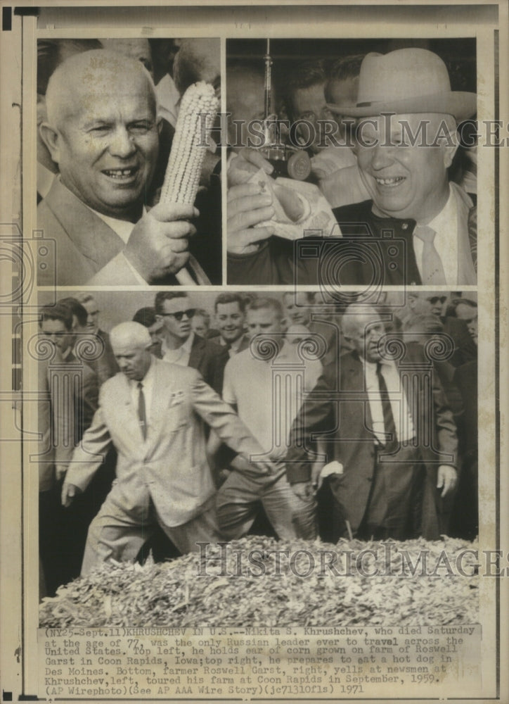 1971 Press Photo Nikita Khrushchev Russian Leader Iowa - Historic Images