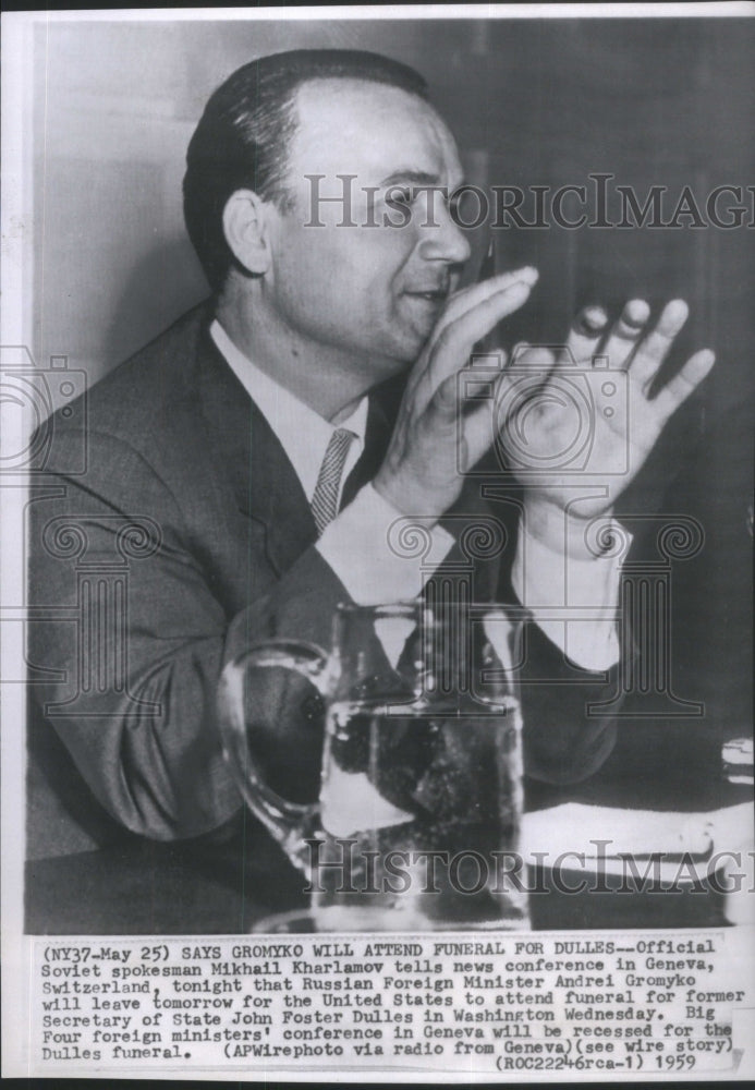 1959 Soviet Spokesman Mikhail Kharlamov Gen - Historic Images