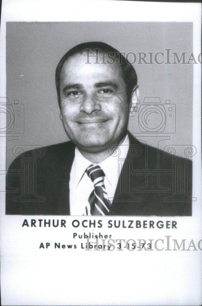 1973 Press Photo Arthur Ochs Sulzberger Publisher New Y- RSA21317 - Historic Images