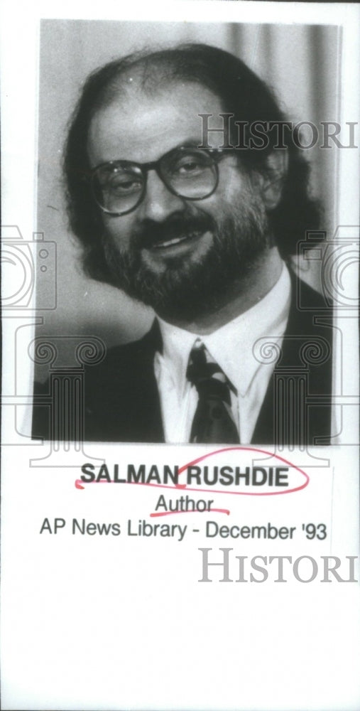 1993 Sir Ahmed Rushdie Indian-British Nove - Historic Images