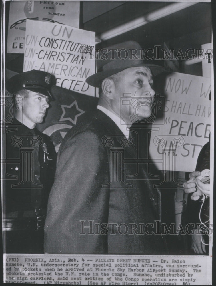 1963 Press Photo Ralph Bunche undersecretary Phoenix- RSA21551 - Historic Images