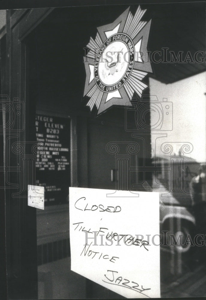 1978, Steger VFW Post Door Notice Toxi Fumes- RSA21653 - Historic Images