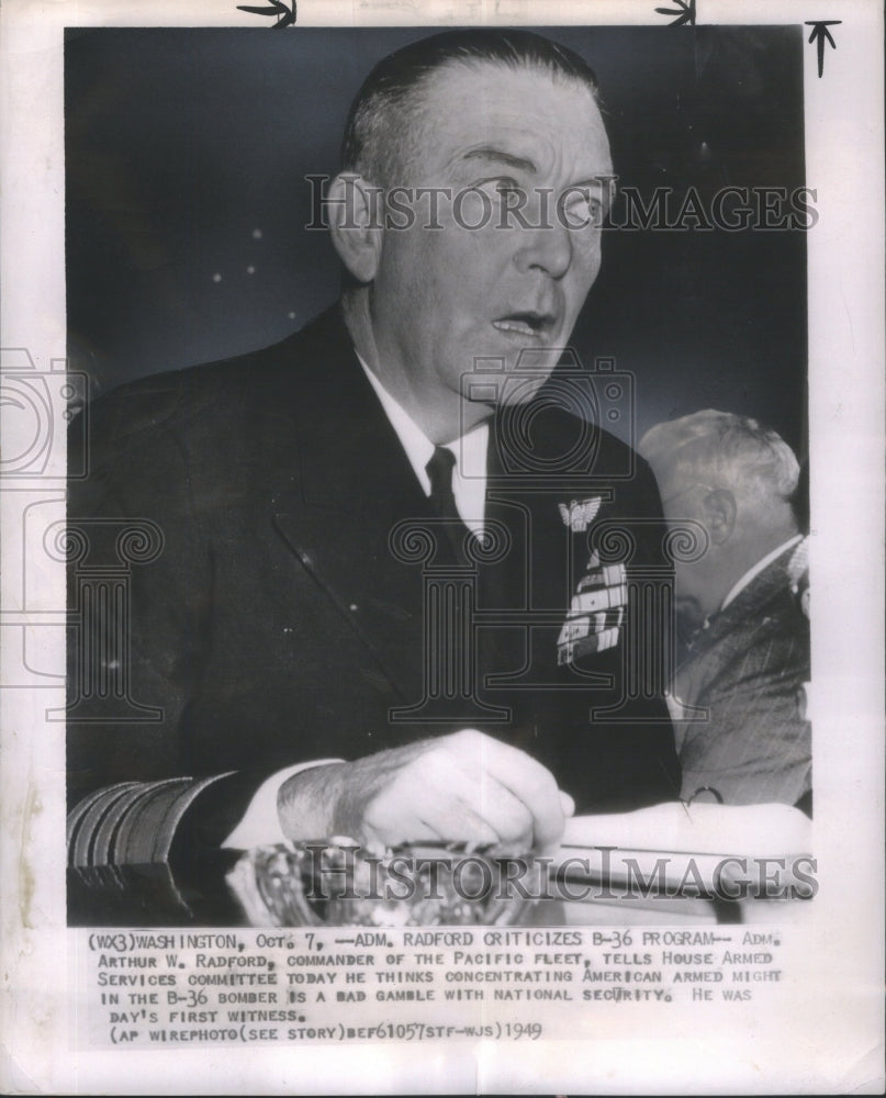 1949 Admiral Arthur W. Radford Commander Pa - Historic Images