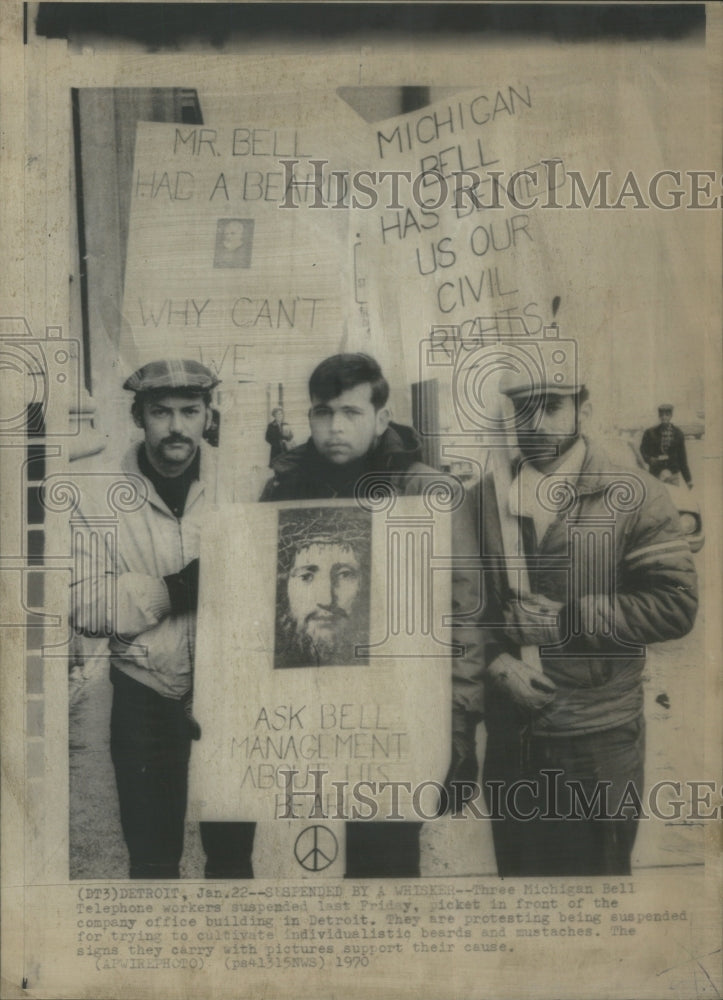 1970 Press Photo Michigan Bell telephone worker picket- RSA22971 - Historic Images