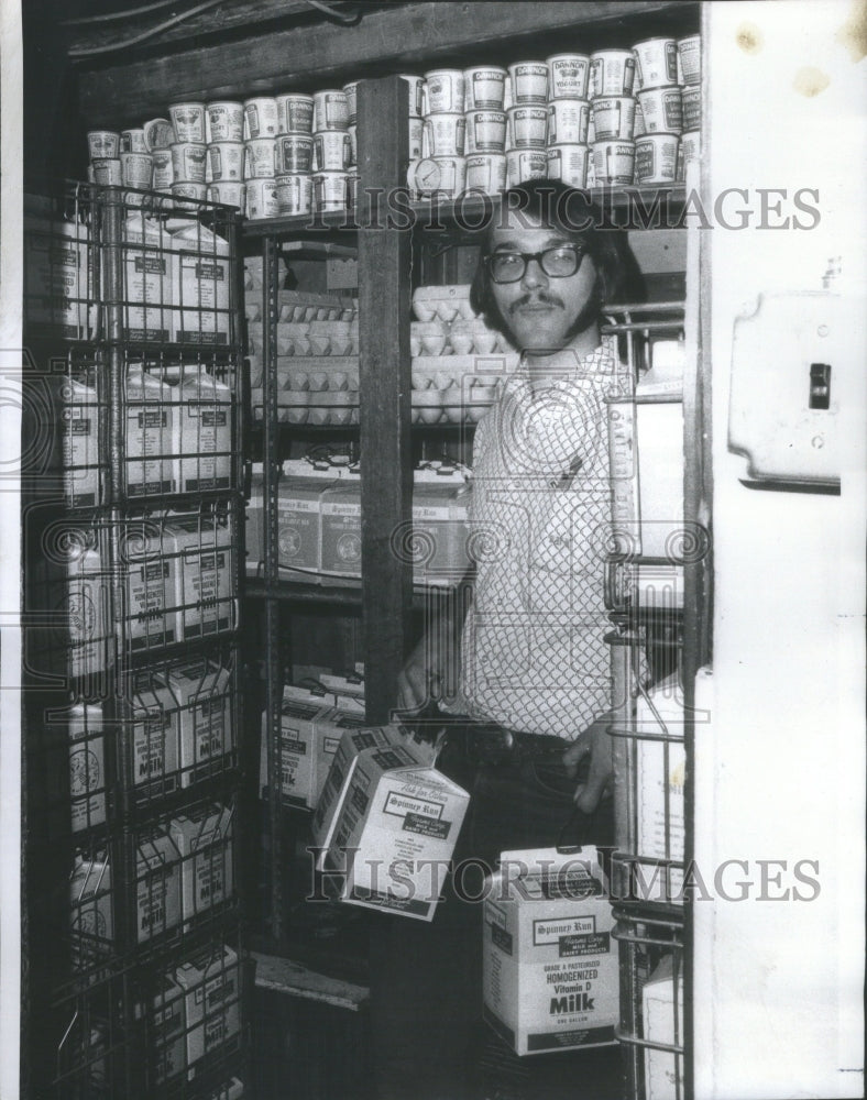 1974 John Rice, Milk Jug Dairy Manager - Historic Images