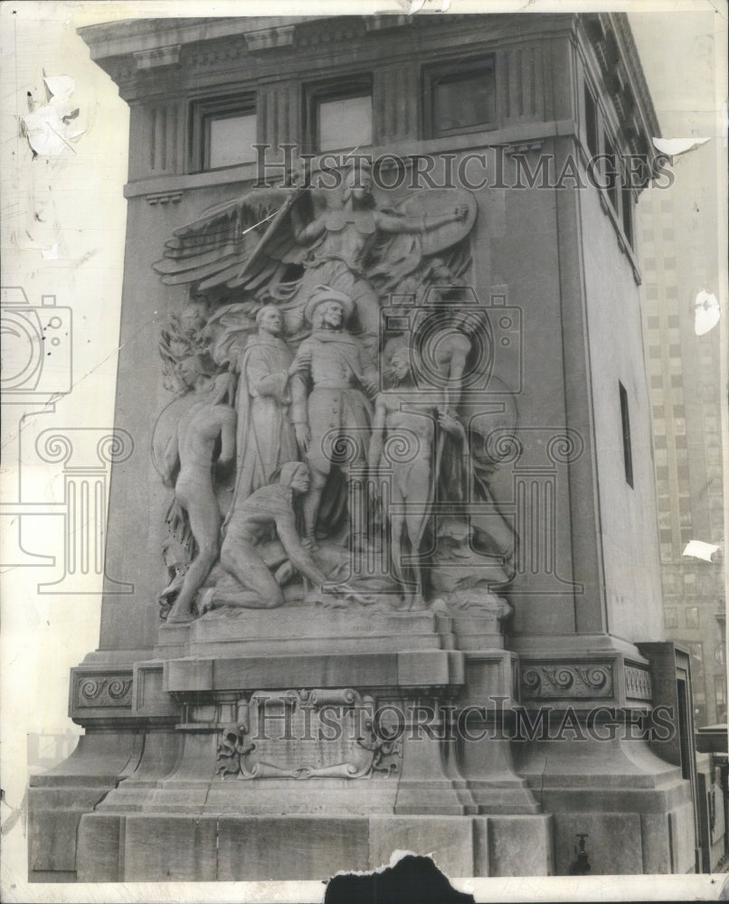 1938 The Discoverers Sculpture Michigan Ave - Historic Images