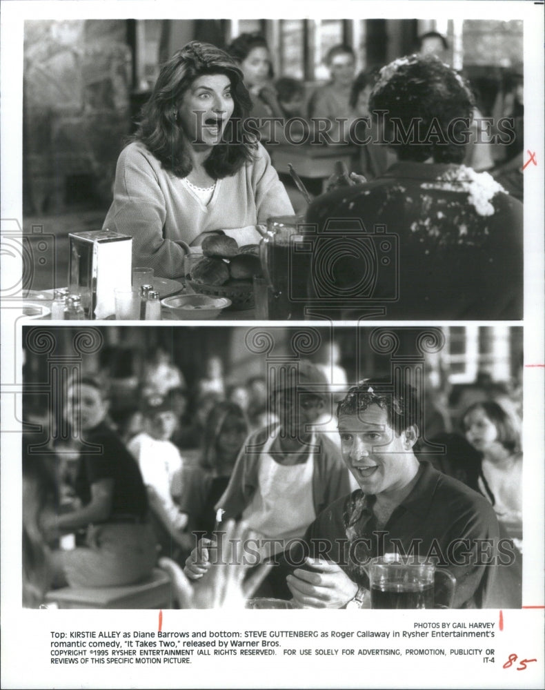 1995 Kristie Alley Steve Guttenberg It Take - Historic Images