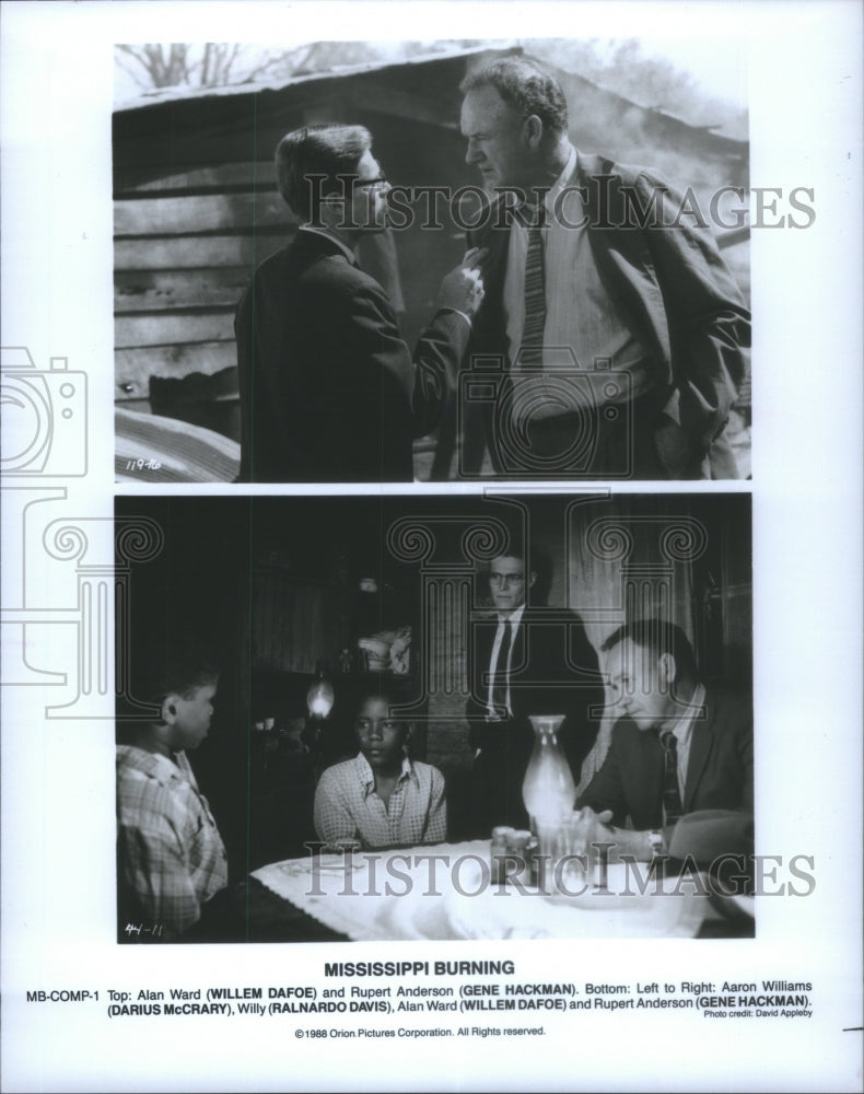 1988 Press Photo Willem Dafoe Gene Hackman Film Movie A- RSA23591 - Historic Images