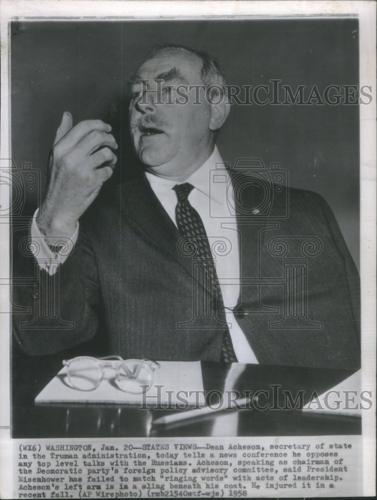 1958 Dean Acheson secretary Truman administ-Historic Images