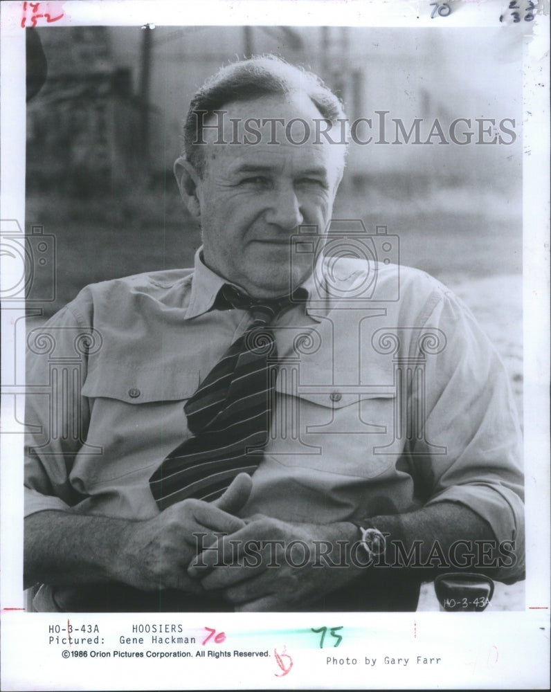 1987 Press Photo Eugene Allen Hackman Novelist Hoosiers- RSA23735 - Historic Images