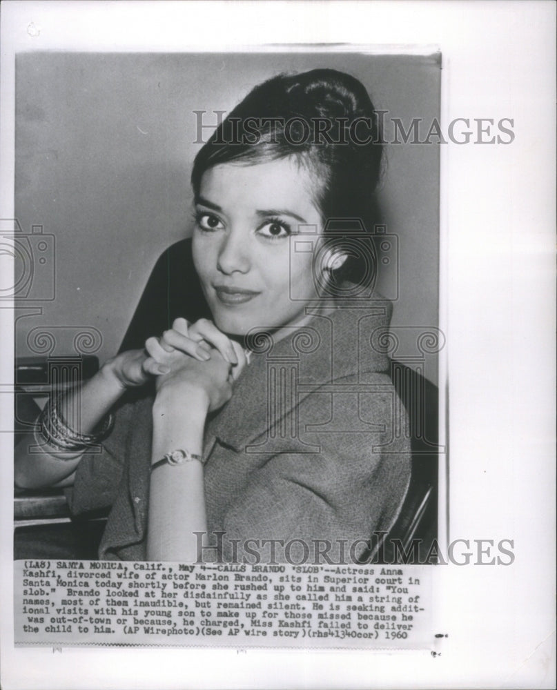 1960 Actress Anna Kashfi Marlon Brando Sant - Historic Images