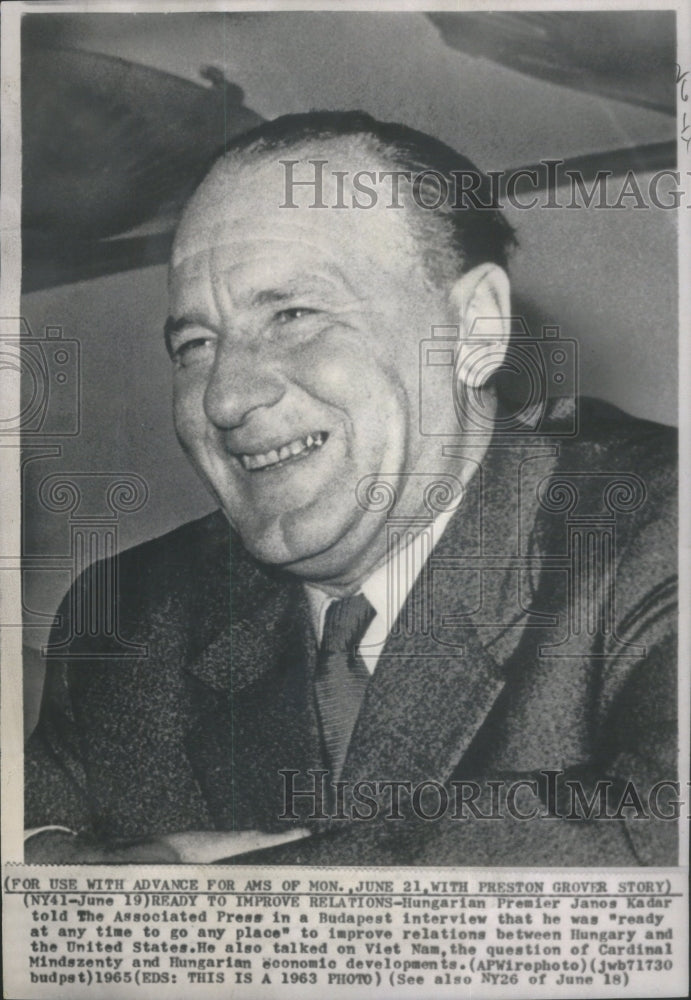 1966 Hungarian Premier Janor Kadar Budapest - Historic Images