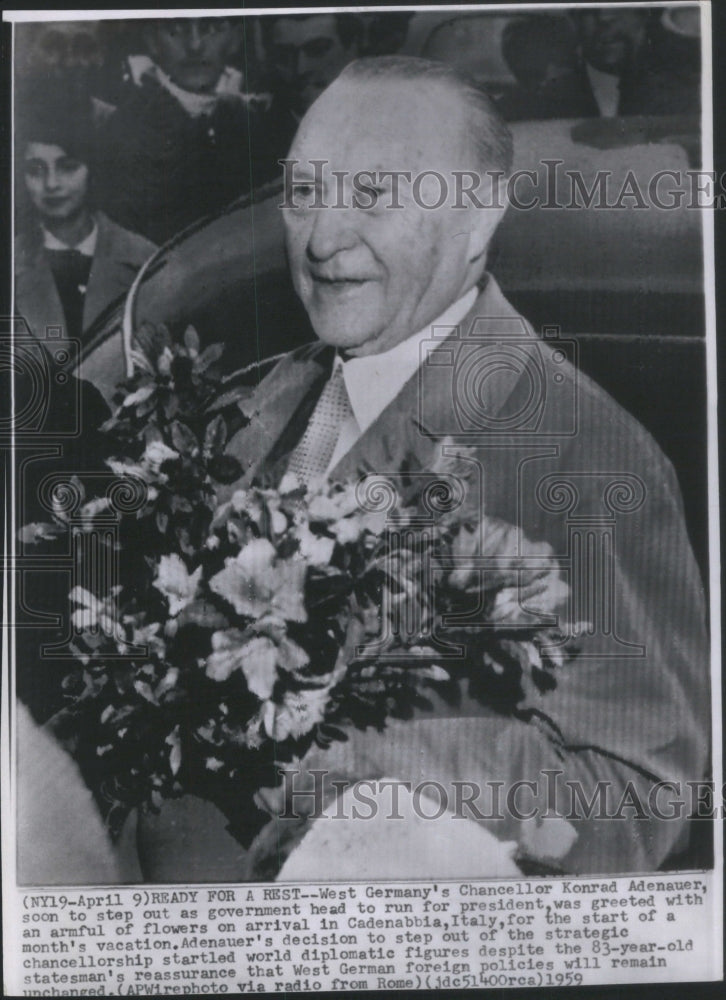 1959 West Germany Chancellor Konrad Adenaue-Historic Images