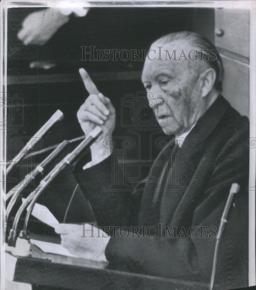 1962 Adenauer German chancellor Defend Role-Historic Images