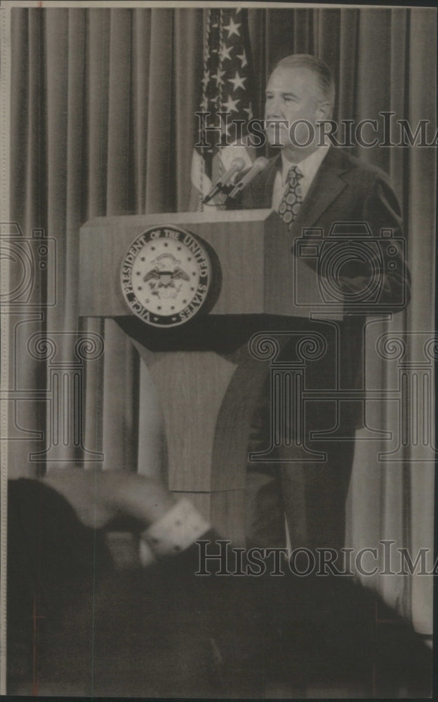 1973 Press Photo Vice President Spiro Agnew Criticism N - Historic Images