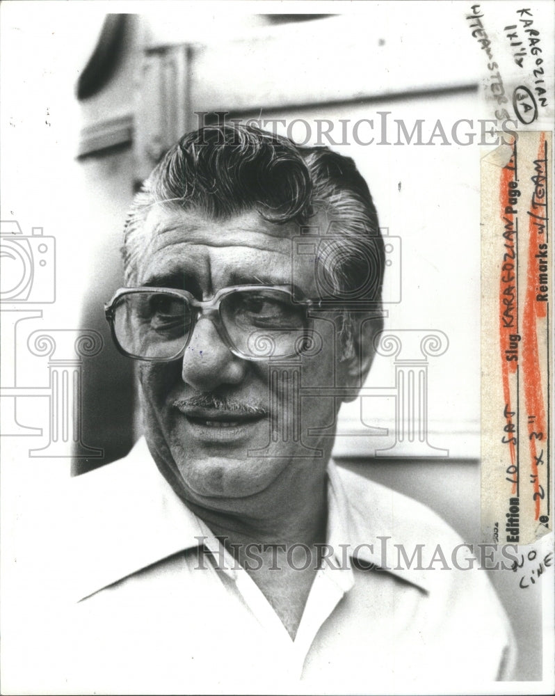 1980 Press Photo Peter Karagozian labor leader union - Historic Images