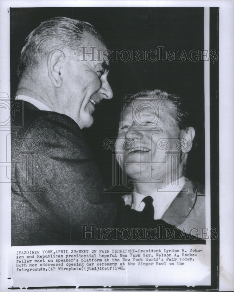 1964 Press Photo President Lyndon Johnson Rockefeller- RSA24473 - Historic Images
