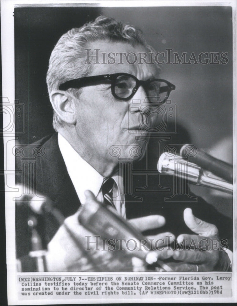 1964 Gov Leroy Collins senate commerce FL - Historic Images